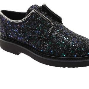 Giuseppe zanotti glitter napa leather shoe